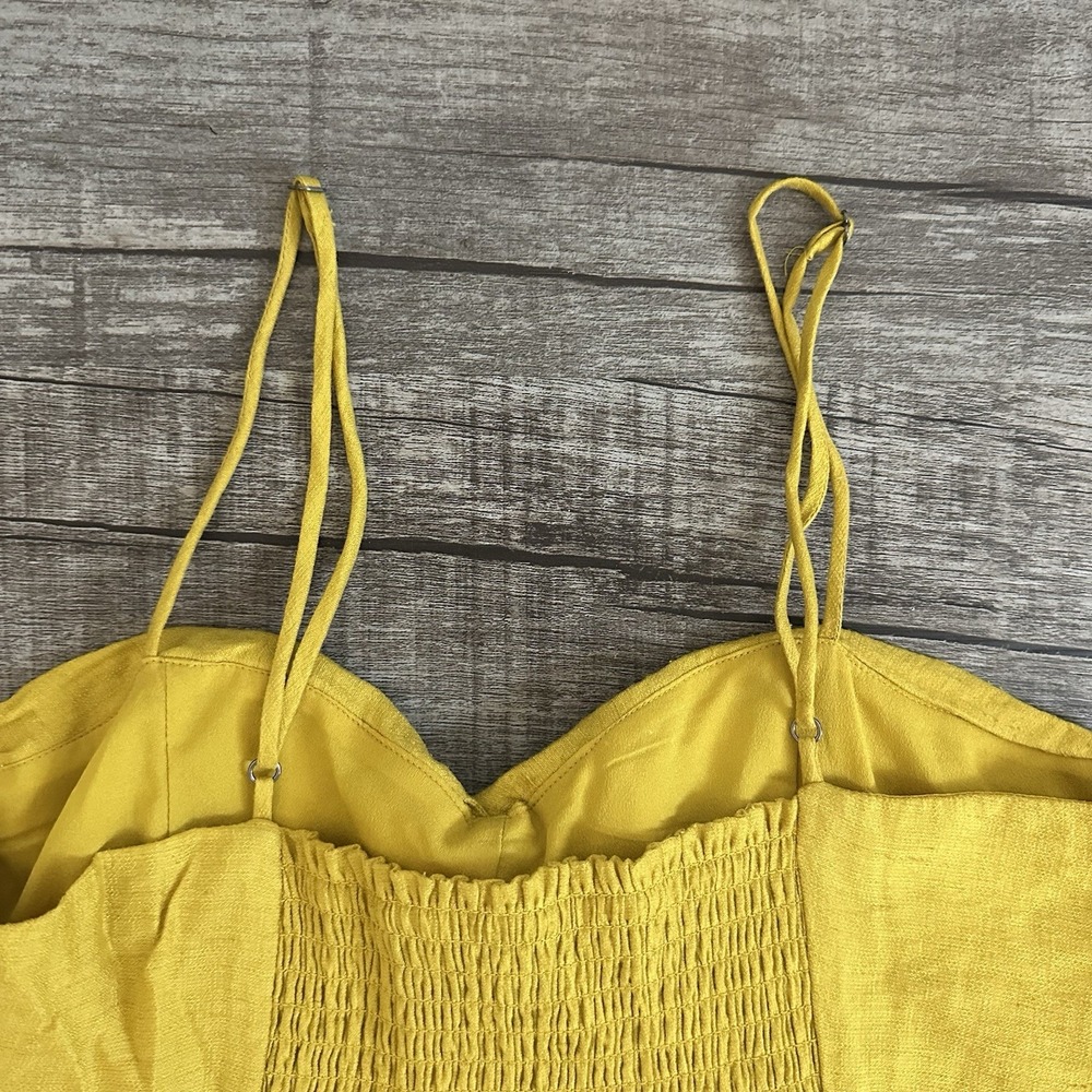 JOIE Chayton Midi Tiered‎ Dress Yellow Sundress In Sulphur Mustard Women's 10 - Picture 10 of 10
